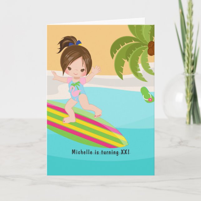Summer Beach Girl Birthday Party Foto Einladung (Vorderseite)