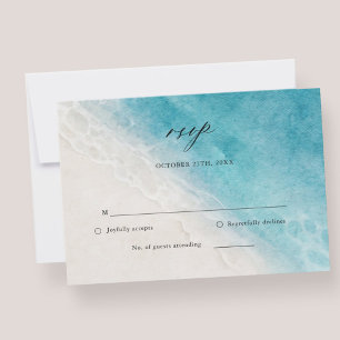 Summer Beach Hochzeit in Urlaubsort RSVP Card