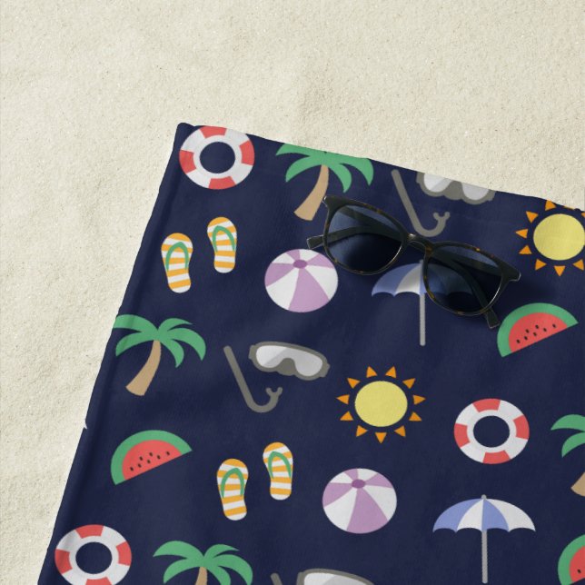 Summer Beach Holiday Blue Muster Strandtuch (Beispiel)