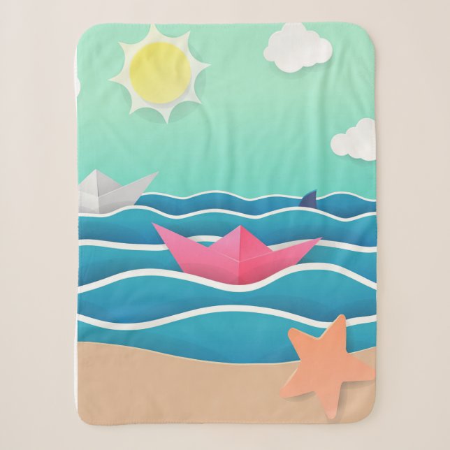 Summer Beach Landschaft Sherpadecke (Vorderseite)