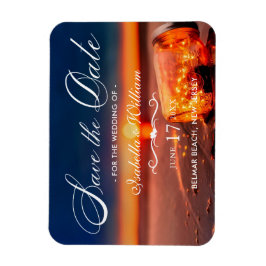 Summer Beach Mason Jar Blue Night Save the Date Magnet