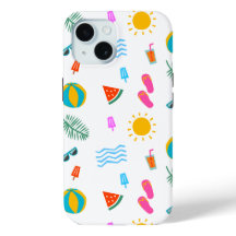 Summer Beach Motif IPhone 15 Coque