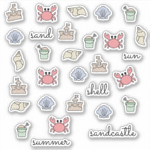 Summer Beach Muschel Crab Sandcastle Worte