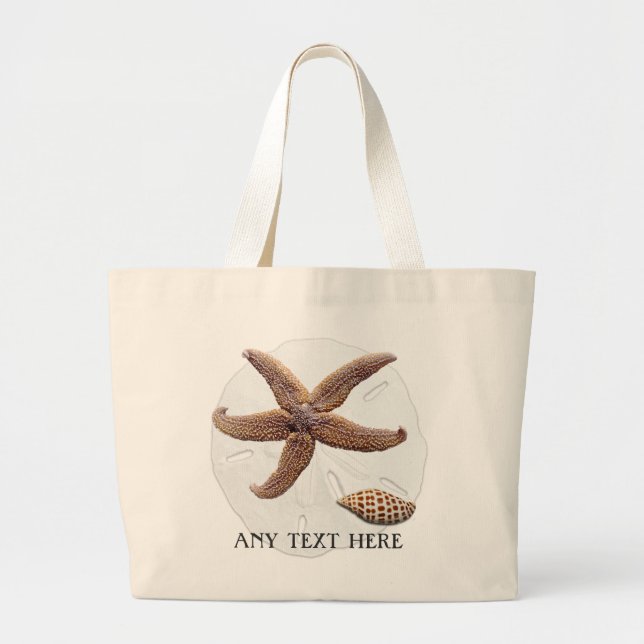 Summer Beach Muscheln Cotton Tote Bag Jumbo Stoffbeutel (Vorne)