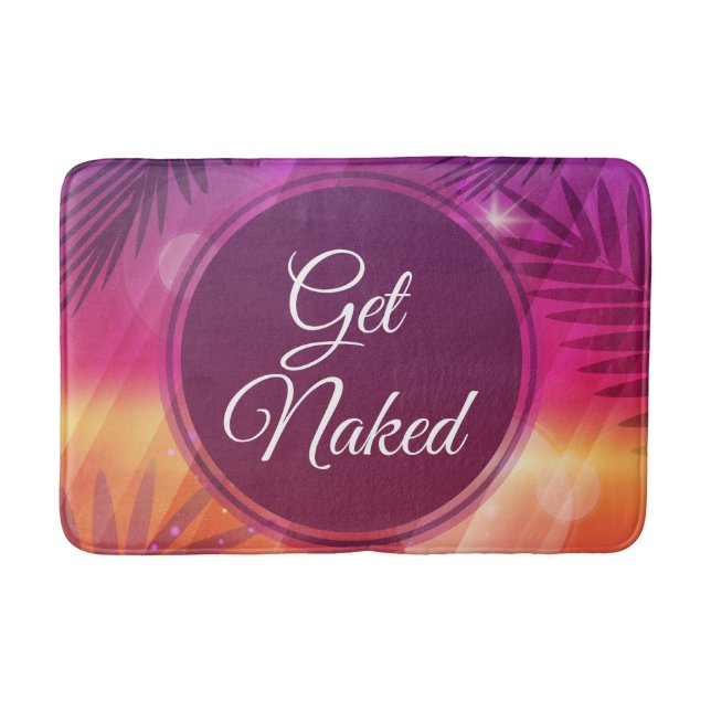 Summer Beach Night Palm Naked Badematte (Vorderseite)