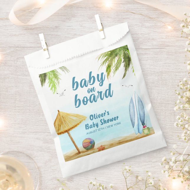 Summer Beach Ocean Surfboard Babydusche Geschenktütchen (Ausgeschnitten)