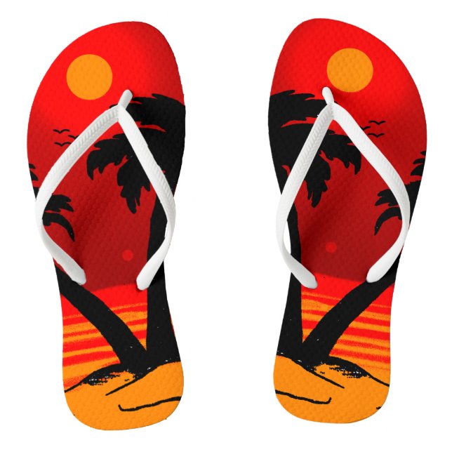 Summer Beach Palm Bäume Blazing Sun Flip Flops (Fußbett)
