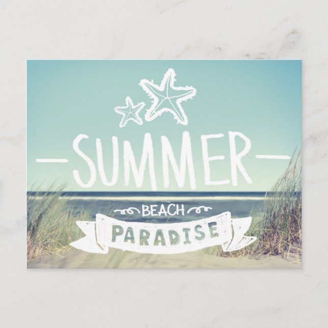 Summer Beach Paradise Postkarte (Vorderseite)