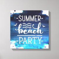 Summer Beach Party | Aquarellkanvas Print