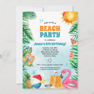 Summer Beach Party Einladung