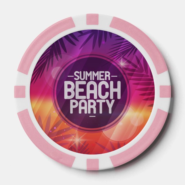 Summer Beach Partys Night Pokerchips (Vorderseite)
