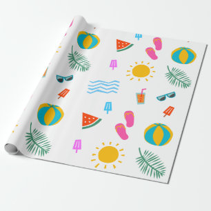 Summer Beach Pattern Geburtstagskorb Geschenkpapier