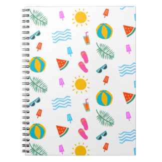 Summer Beach Pattern Notebook Notizblock
