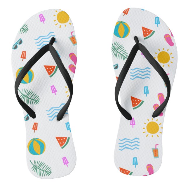 Summer Beach Pattern Pair von Flip Flops (Fußbett)