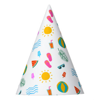 Summer Beach Pattern Party Hats Partyhütchen
