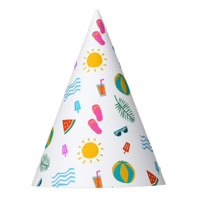 Summer Beach Pattern Party Hats Partyhütchen (Vorderseite)