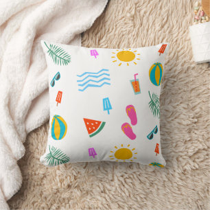 Summer Beach Pattern Throw Kissen