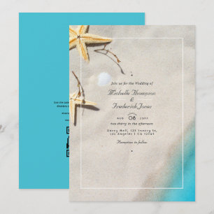 Summer Beach QR Code RSVP Faire-part de mariage