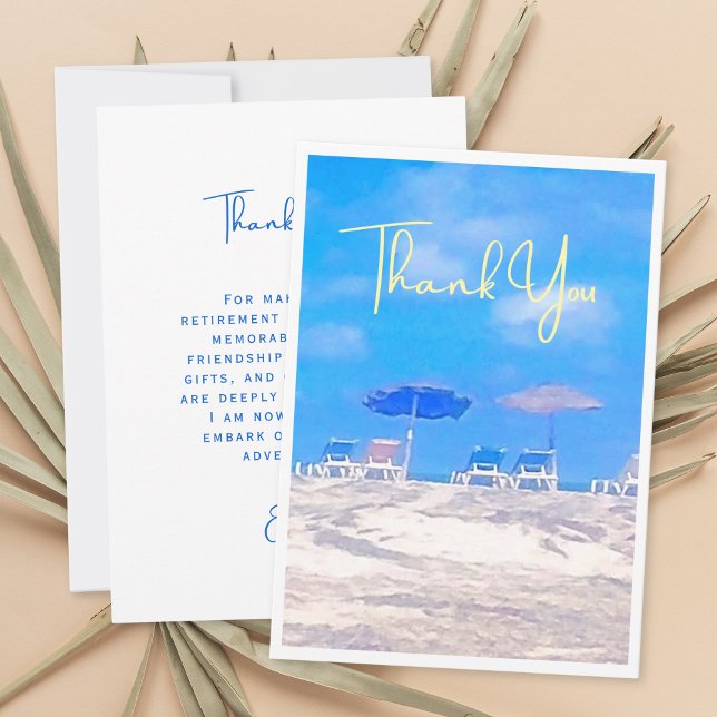 Summer Beach Retirement Party Thank You Card (Von Creator hochgeladen)