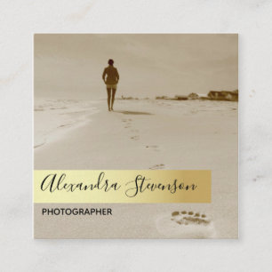 Summer Beach Sand Gold Quadratische Visitenkarte