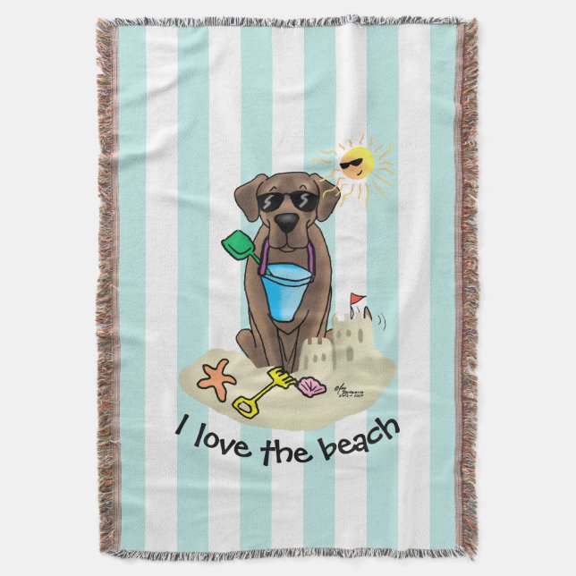 Summer Beach Schokolade Labrador Hund Labrador Ret Decke (Vorderseite Vertikal)