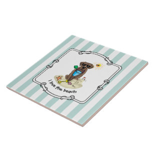 Summer Beach Schokolade Labrador Hund Labrador Ret Fliese