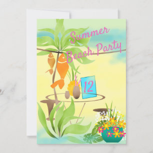 Summer Beach Sea Café Bar Cocktail Party Sonnensch Einladung