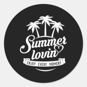 Summer Beach Sea Vacacation Surf Cool Sonnenschein Runder Aufkleber