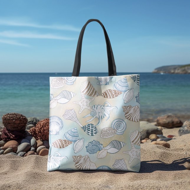 Summer Beach Seashells Muster Tasche (Von Creator hochgeladen)