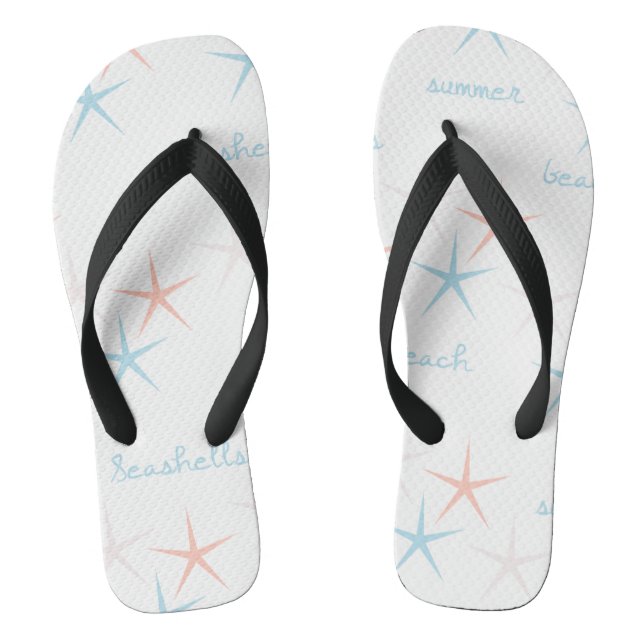 Summer Beach Seashells Starfish Flip Flops (Fußbett)