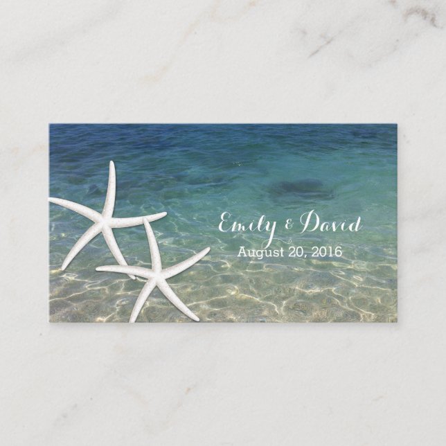 Summer Beach Starfish Hochzeitswebsite Beipackkart Begleitkarte (Vorderseite)