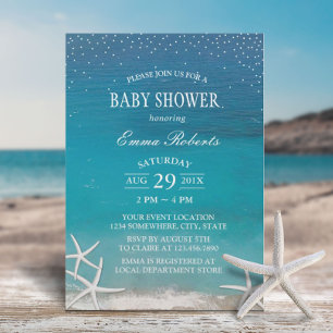 Summer Beach Starfish Luau Babydusche Einladung