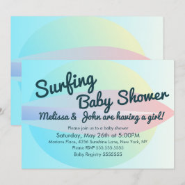 Summer Beach Surfing Baby Shower Girl Einladung