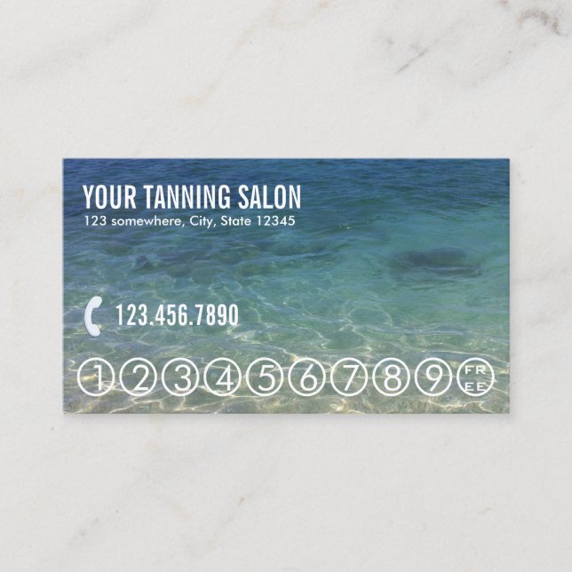 Summer Beach Tanning Salon Loyalty Punch Treuekarte (Vorderseite)