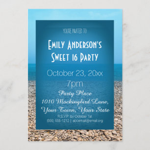 Summer Beach Thema Blue Sweet 16 Geburtstag Einladung
