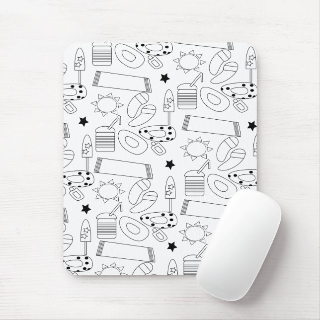 Summer Beach Thema Konturen Muster Mousepad (Mit Mouse)