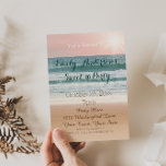 Summer Beach Thema Pink Sunset Sweet 16 Geburtstag Einladung<br><div class="desc">Die Sweet 16 Birthday Party lädt Sie mit einem eleganten sommerlichen Stranddesign und einem herrlichen Sonnenuntergang ein. Dieses Element wird auf Standardpapier angezeigt, kann aber auf jedes gewünschte Farbpapier angepasst werden. Es gibt viele Möglichkeiten für Personalisierung! Geben Sie Ihre eigenen Informationen ein, oder passen Sie sie an, um jedes Element...</div>