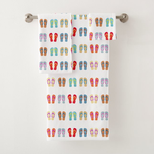 Summer Beach Thema Sandals Muster Flip Flops Badhandtuch Set (Von Creator hochgeladen)