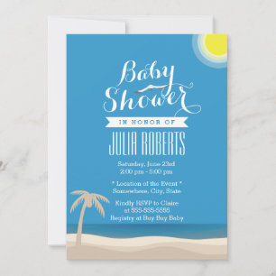Summer Beach Thème Baby Shower Invitations