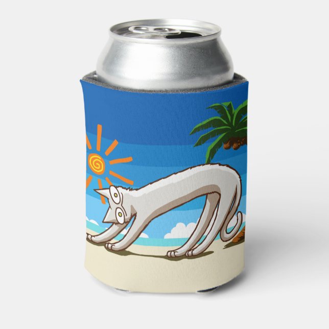 Summer Beach Tropical Cat Dosenkühler (Kanne Rückseite)