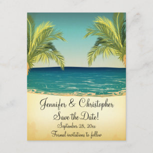 Summer Beach und Palmen Hochzeiten retten das Datu Save The Date