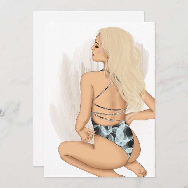 Summer Beach Vacances Anniversaire Fête Invitation (Devant / Derrière)