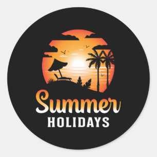 Summer Beach Vacation Sea Surf Cool Sonnenschein G Runder Aufkleber