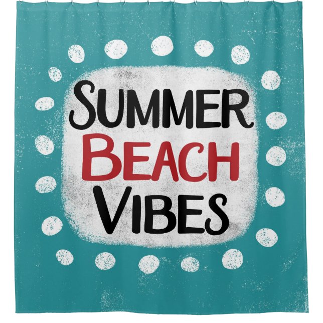 Summer Beach Vibes Duschvorhang (Vorderseite)