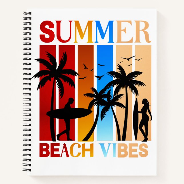 Summer Beach Vibes Notizbuch (Vorderseite)