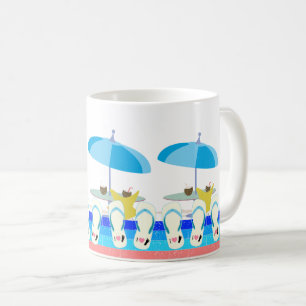 Summer Beach Vibes: Slippers und Regenschirmspass Kaffeetasse