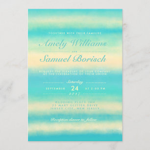 Summer Beach Watercolor Einladung zur Hochzeit