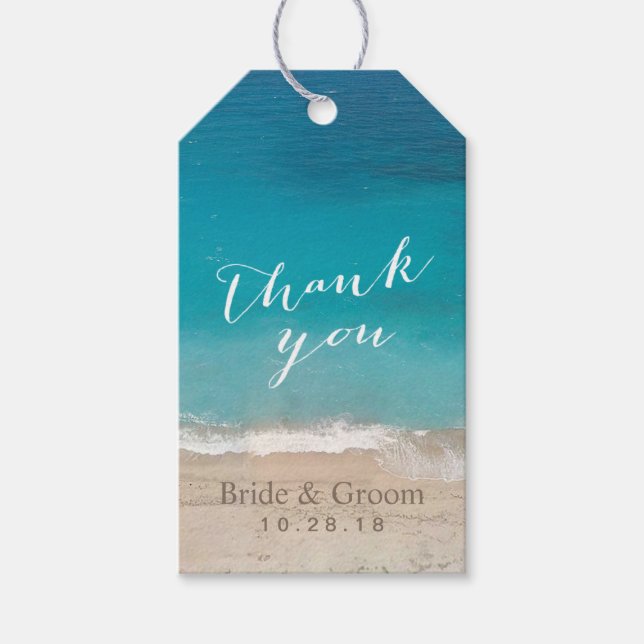 Summer Beach Wedding Gefallen Vielen Dank Geschenkanhänger (Vorderseite)