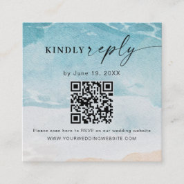 Summer Beach Wedding QR Code UAWG Enclosure Card Begleitkarte