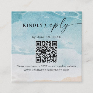 Summer Beach Wedding QR Code UAWG Enclosure Card Begleitkarte